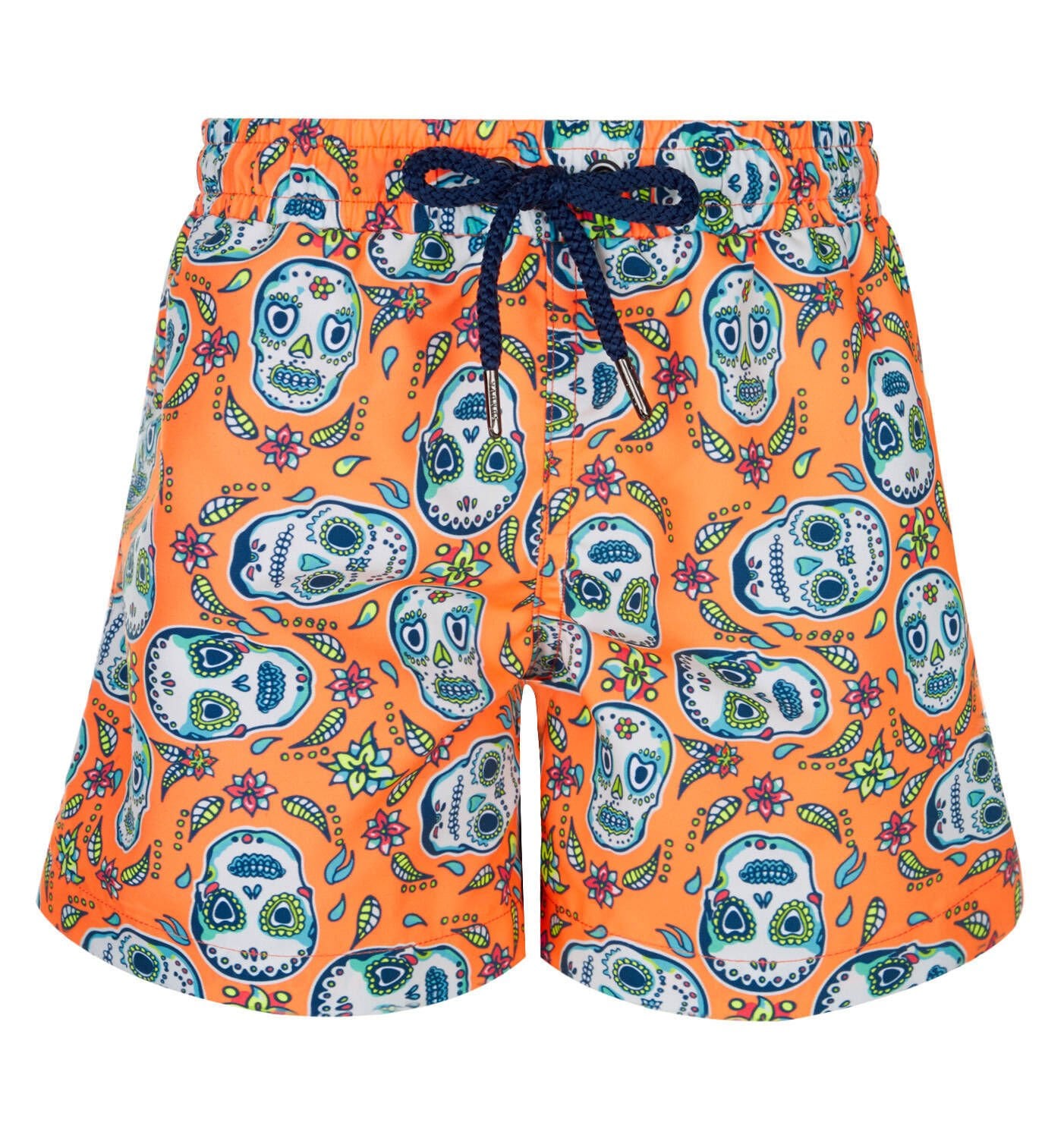 TURUNCU KURUKAFA DESENLİ ERKEK ÇOCUK DENİZ ŞORTU