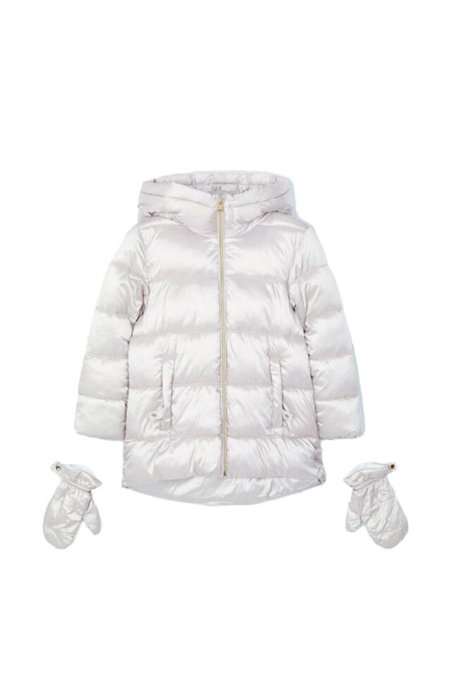 ELDİVEN DETAYLI PARLAK RENKTE KIZ ÇOCUK MONT