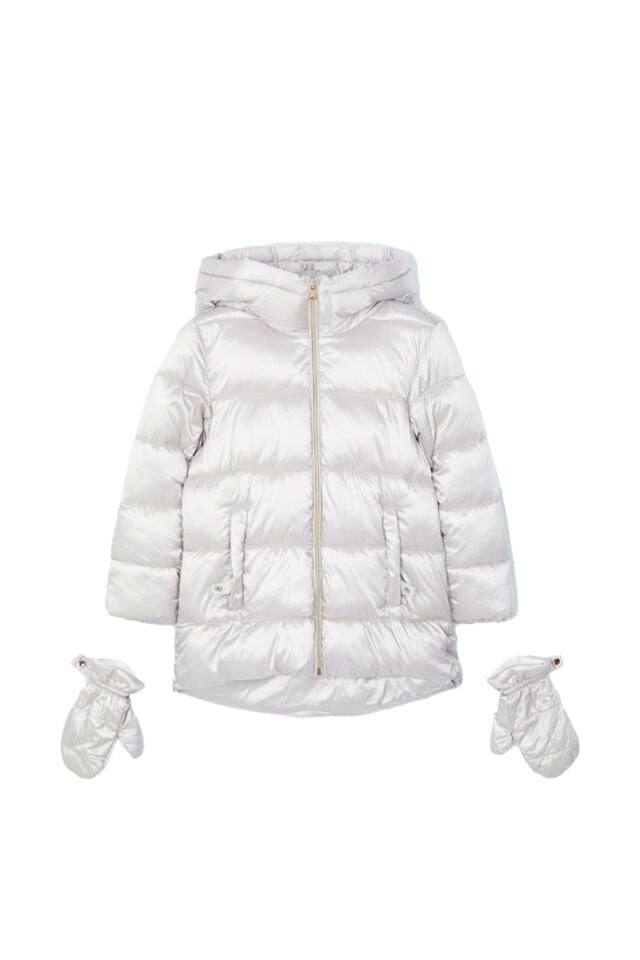 ELDİVEN DETAYLI PARLAK RENKTE KIZ ÇOCUK MONT