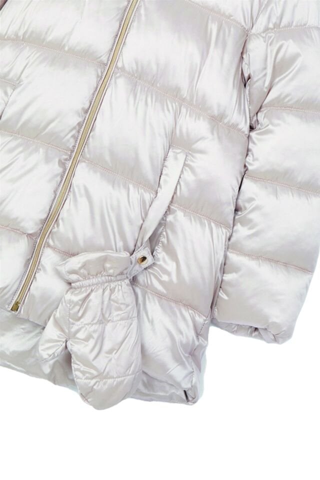 ELDİVEN DETAYLI PARLAK RENKTE KIZ ÇOCUK MONT