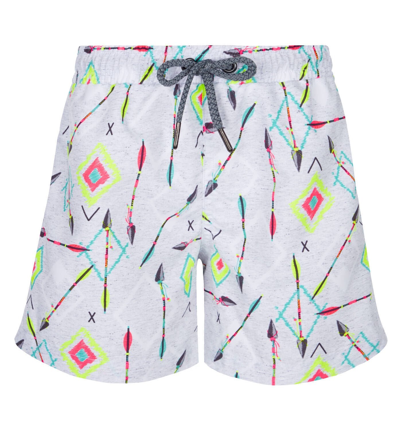 GRİ-NEON DESENLİ ERKEK ÇOCUK DENİZ ŞORTU