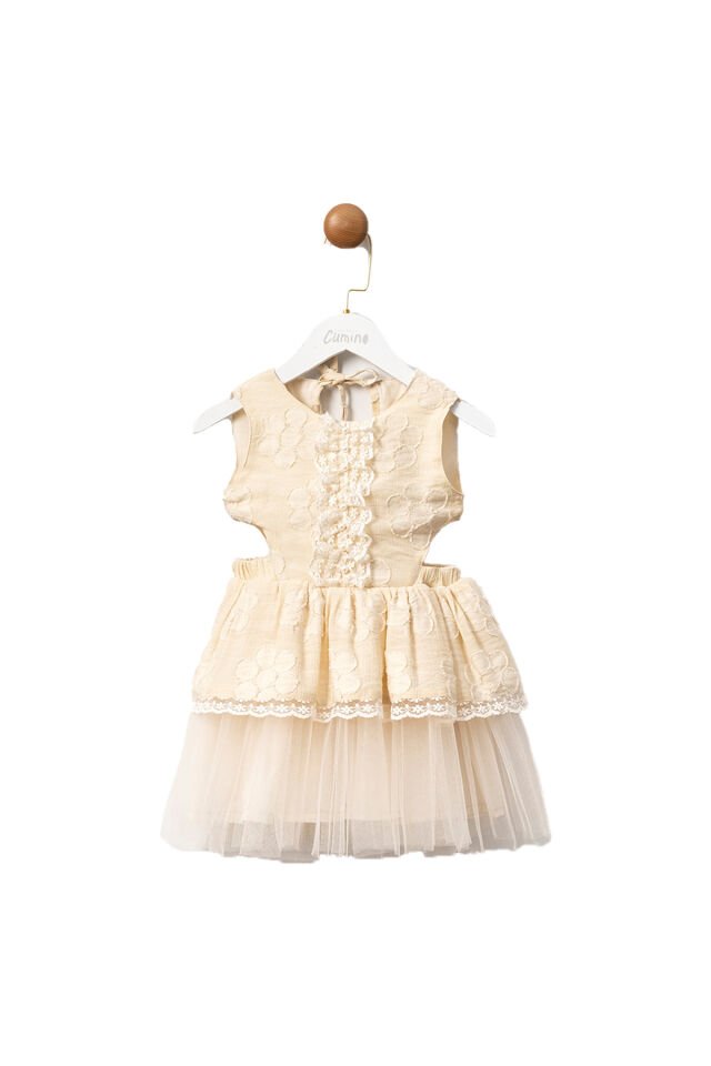 Molly Dantel Detaylı ve Tül Etekli Bebek ve Çocuk Elbisesi