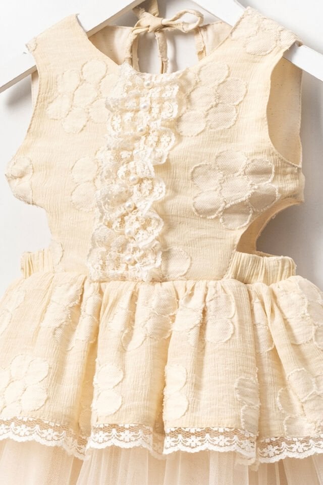 Molly Dantel Detaylı ve Tül Etekli Bebek ve Çocuk Elbisesi