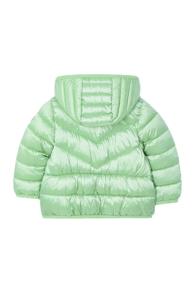 PARLAK SU YEŞİLİ TAŞIMA ÇANTASI DETAYLI ŞİŞME KIZ BEBEK MONT