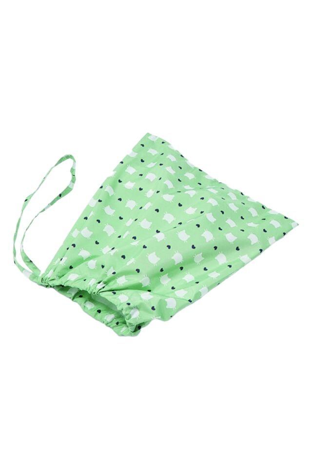 PARLAK SU YEŞİLİ TAŞIMA ÇANTASI DETAYLI ŞİŞME KIZ BEBEK MONT