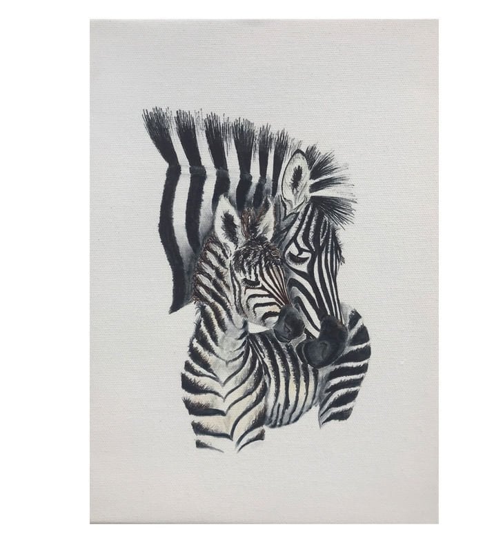 SULUBOYA GÖRÜNÜMLÜ ZEBRA KANVAS TABLO