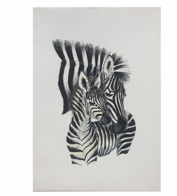 SULUBOYA GÖRÜNÜMLÜ ZEBRA KANVAS TABLO