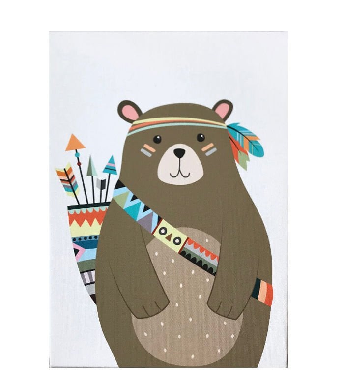 KIZILDERİLİ AYI KANVAS TABLO