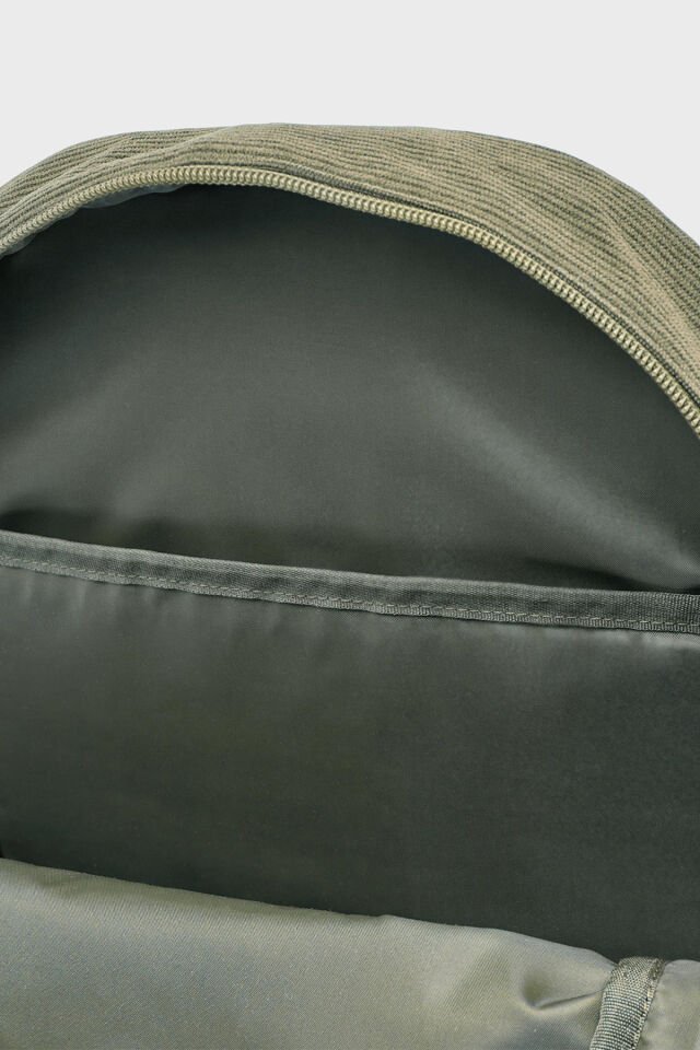 NKMNOLURO YEŞİL FİTİLLİ KADİFE SIRT ÇANTASI