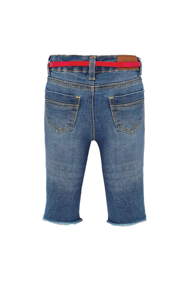 ÇİÇEK NAKIŞ DETAYLI KIZ BEBEK DENIM PANTOLON